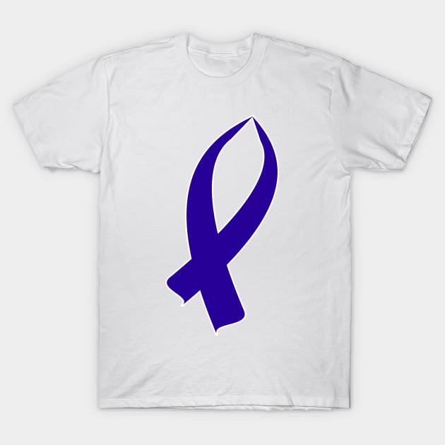 Awareness Ribbon (Dark Blue) T-Shirt by BlakCircleGirl